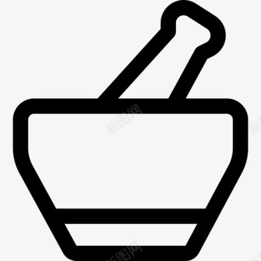 砂浆厨房工具7线性图标图标