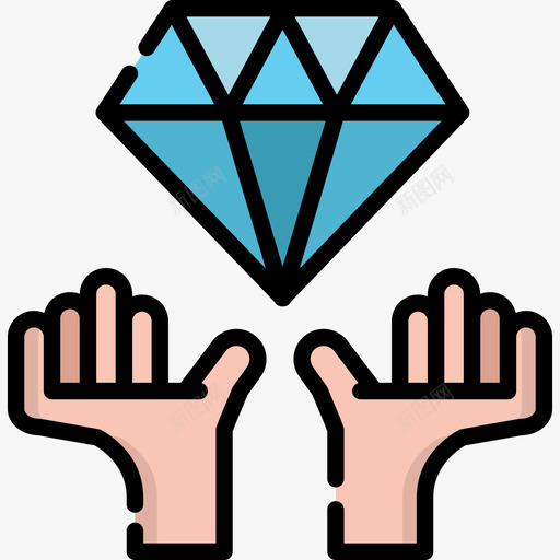 钻石创意工艺40线性颜色图标svg_新图网 https://ixintu.com 创意工艺40 线性颜色 钻石