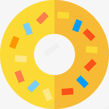 甜甜圈面包店3扁平图标图标