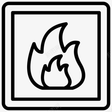 火烧烤煤砖野营火图标图标