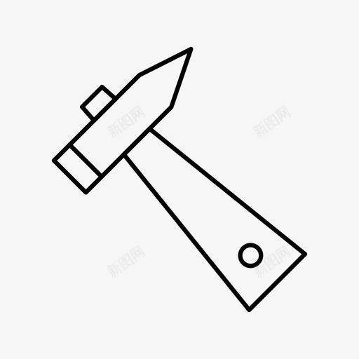 锤子建筑工作图标svg_新图网 https://ixintu.com 工作 建筑 线图标 锤子