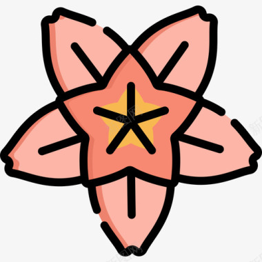 樱花日本14线形颜色图标图标