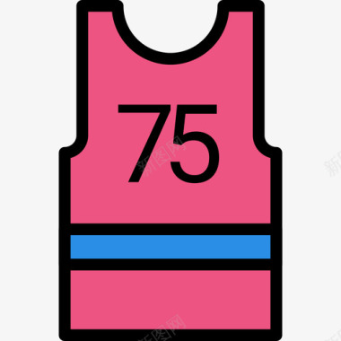 篮球运动衫户外活动9线性颜色图标图标