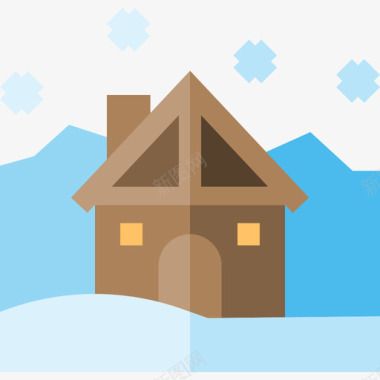 小木屋冬季自然5平房图标图标