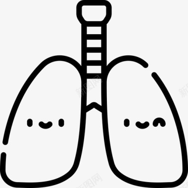 肺部24号医院直线型图标图标