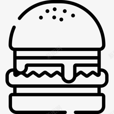 汉堡食物85直系图标图标