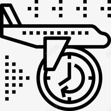 飞机旅行运输2直线图标图标