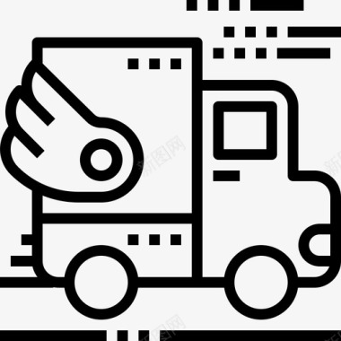 送货车电子商务34直线图标图标