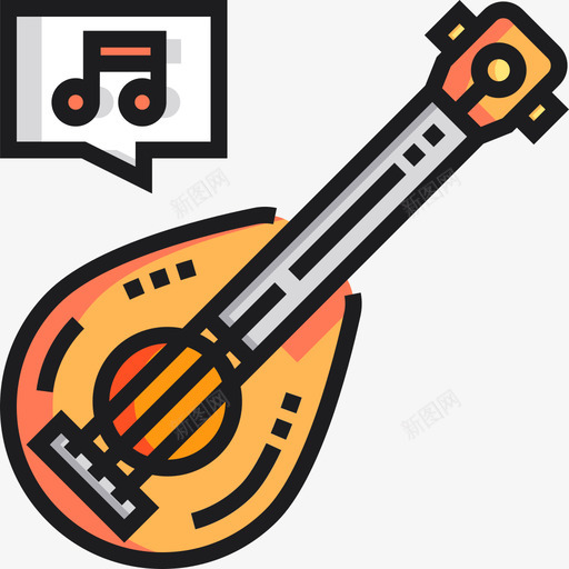 Ukelele热带10线性颜色图标svg_新图网 https://ixintu.com Ukelele 热带10 线性颜色