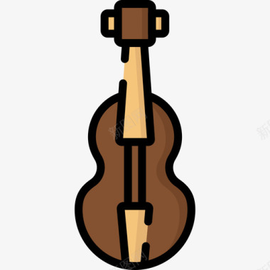 小提琴教育106线色图标图标