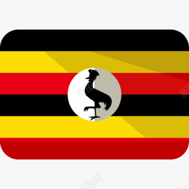 乌干达国旗5平坦图标图标