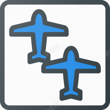航班机场和航站楼线形颜色图标图标