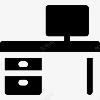 办公桌家具21已填充图标图标