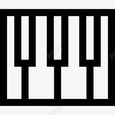 钢琴电子设备3线性图标图标