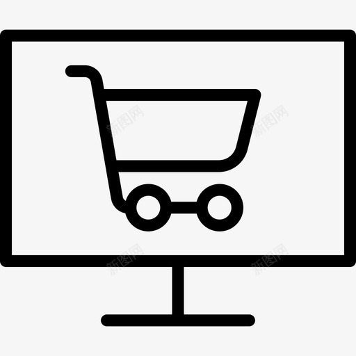 网上购物电子商务50线性图标svg_新图网 https://ixintu.com 电子商务50 线性 网上购物