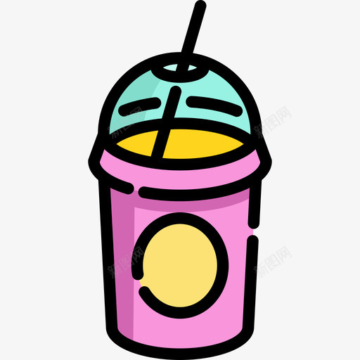 冰沙夏季食品饮料线性颜色图标svg_新图网 https://ixintu.com 冰沙 夏季食品饮料 线性颜色