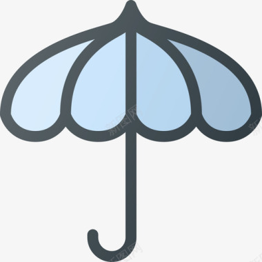 伞复古5线条色图标图标