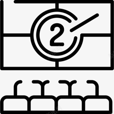 电影屏幕电影院9线性图标图标