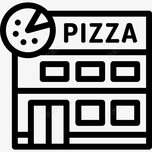 披萨城市建筑线性图标svg_新图网 https://ixintu.com 城市建筑 披萨 线性