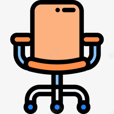 椅子工作区7线性颜色图标图标
