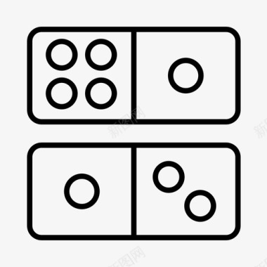 多米诺骨牌经典游戏赌博图标图标