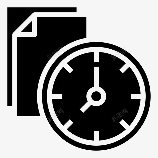 时钟正方形时间图标svg_新图网 https://ixintu.com 办公文具 工具 手表 时钟 时间 正方形