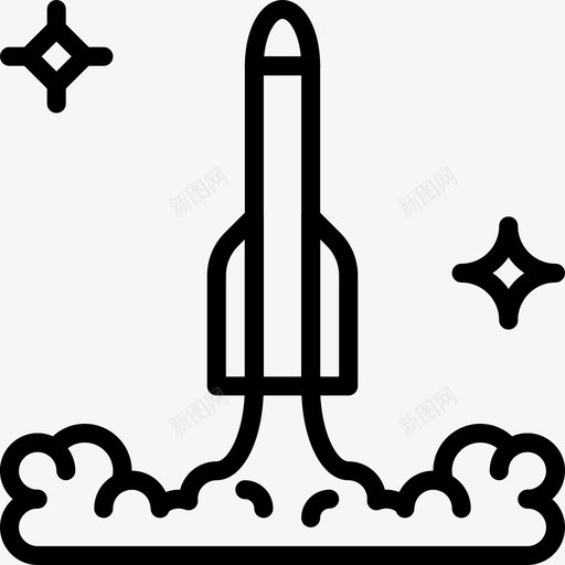 火箭太空66直线型图标svg_新图网 https://ixintu.com 太空66 火箭 直线型