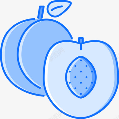 桃子食物82蓝色图标图标