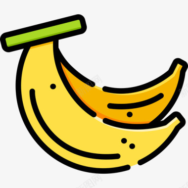 香蕉热带7线形颜色图标图标