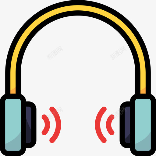 耳机连接3线性颜色图标svg_新图网 https://ixintu.com 线性颜色 耳机 连接3