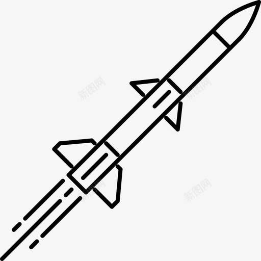 火箭战争6直线型图标svg_新图网 https://ixintu.com 战争6 火箭 直线型