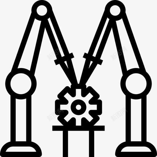 工业机器人机器人学18线性图标svg_新图网 https://ixintu.com 工业机器人 机器人学18 线性