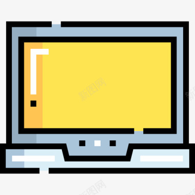 笔记本电脑通信和媒体12线性颜色图标图标