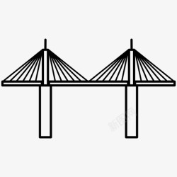 布里尔桥梁施工钢丝阿布里尔桥图标高清图片