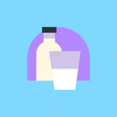 牛奶电子商务38扁平图标图标