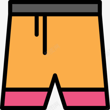 短裤户外活动9线性颜色图标图标