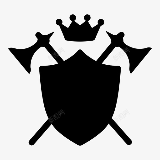 盾王冠徽章图标svg_新图网 https://ixintu.com 中世纪 徽章 王冠 王国 盾 骑士