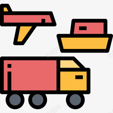 运输物流配送9线颜色图标图标