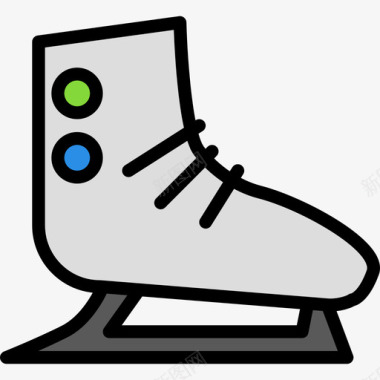 溜冰户外活动9线条颜色图标图标