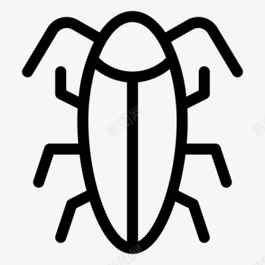 蟑螂虫子昆虫图标图标