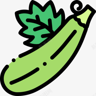 小胡瓜水果和蔬菜6线形颜色图标图标