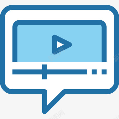 视频播放器搜索引擎优化和营销17蓝色图标图标