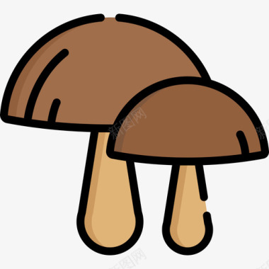 蘑菇水果蔬菜7线形颜色图标图标