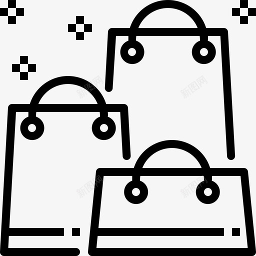 购物袋运输线性图标svg_新图网 https://ixintu.com 线性 购物袋 运输