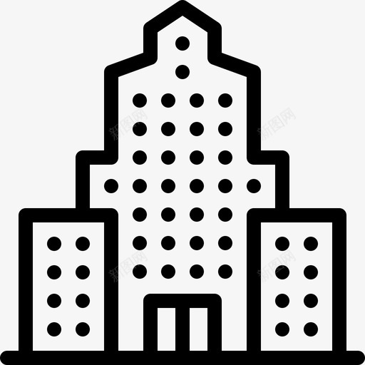 摩天大楼城市建筑直线型图标svg_新图网 https://ixintu.com 城市建筑 摩天大楼 直线型