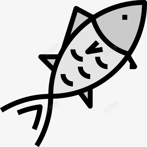 鱼动物和食物线颜色图标svg_新图网 https://ixintu.com 动物和食物 线颜色 鱼