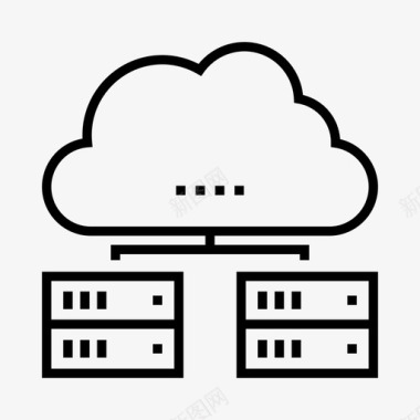 服务器云网络存储图标图标