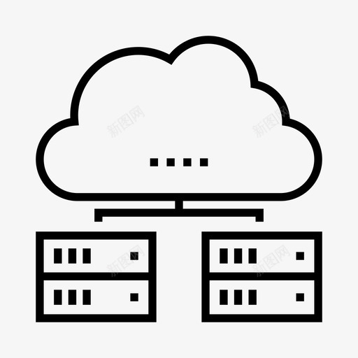 服务器云网络存储图标svg_新图网 https://ixintu.com 存储 服务器云 网络 网络共享线路