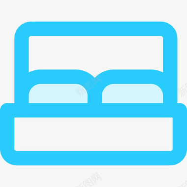 床活动线性颜色图标图标