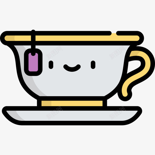 茶杯咖啡厅44线性颜色图标svg_新图网 https://ixintu.com 咖啡厅44 线性颜色 茶杯